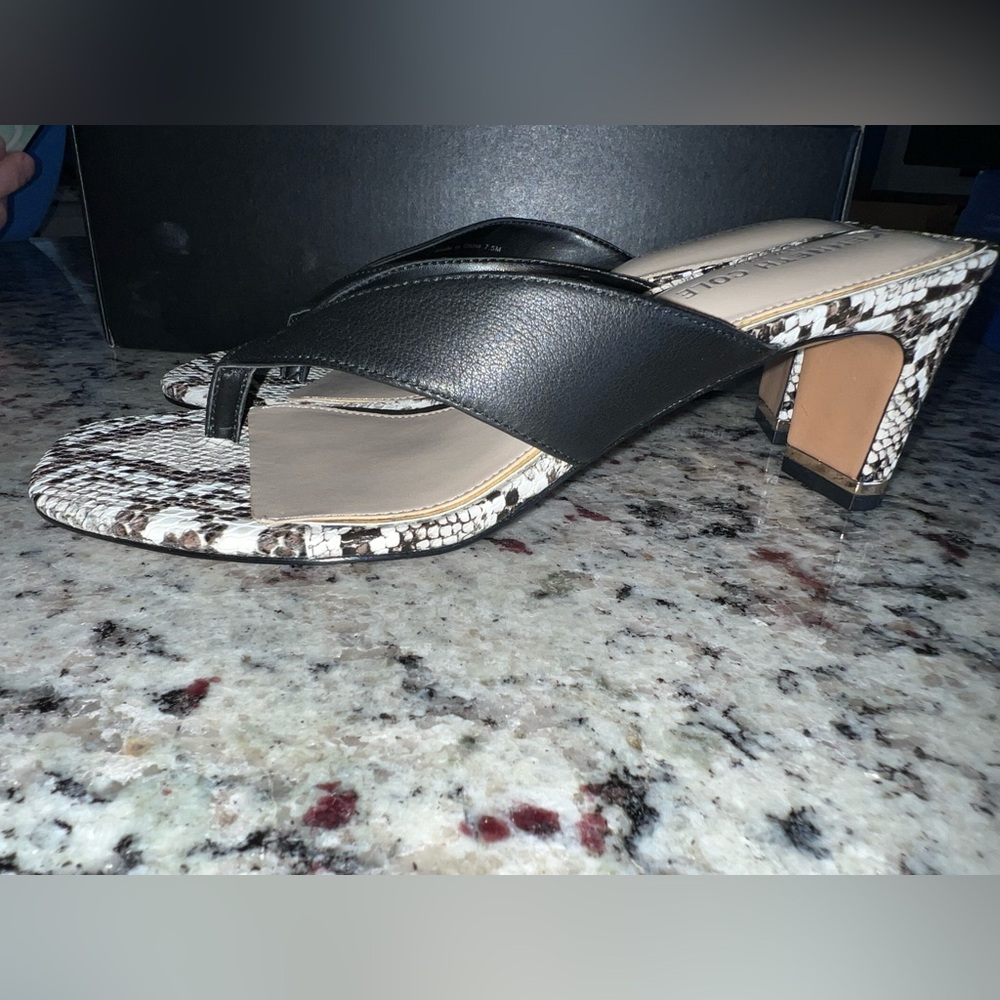 NEW! Stylish Black and Snakeskin Women's Heels